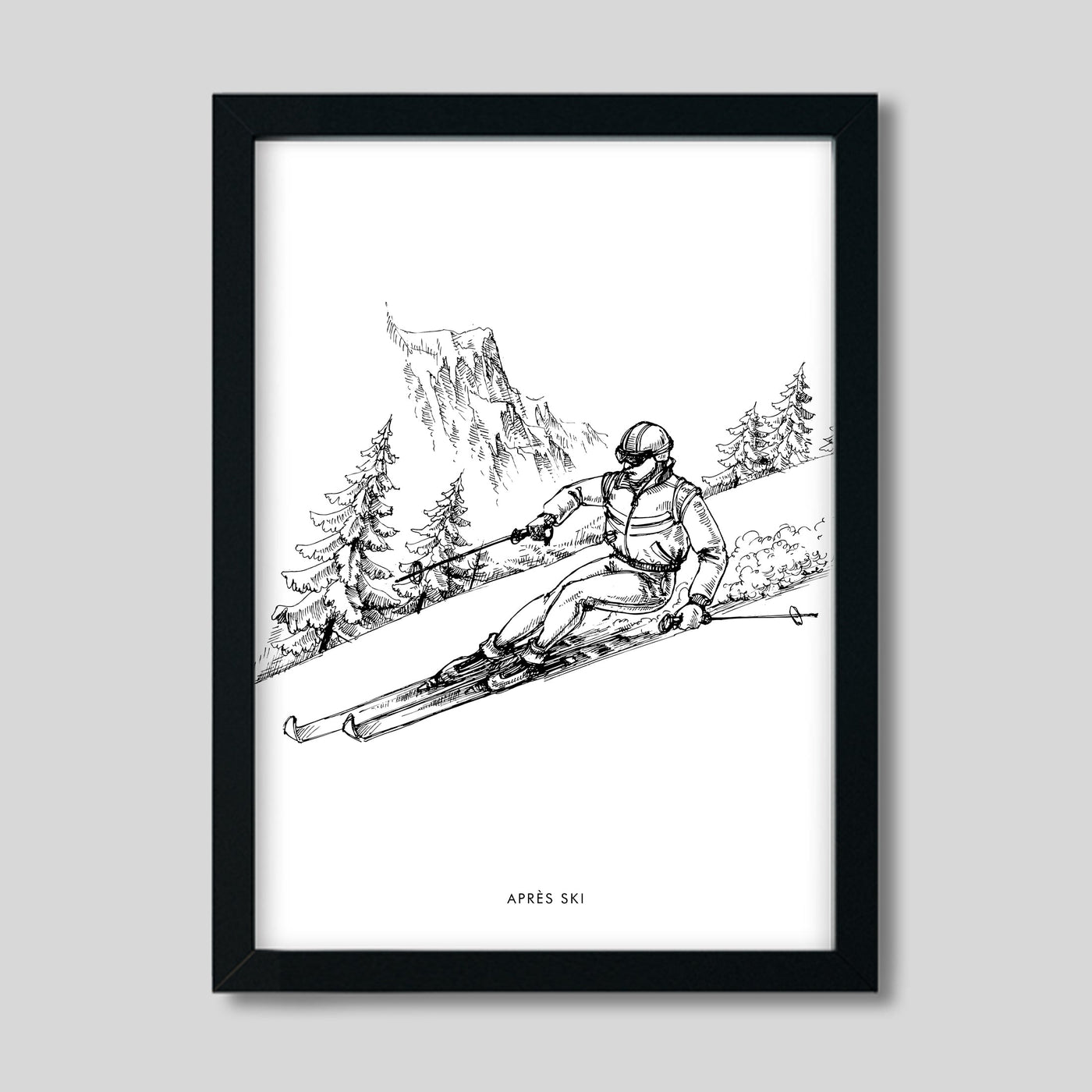 Gallery Print Black Print / 8x10 / Black Frame Après Ski Skier Print Katie Kime