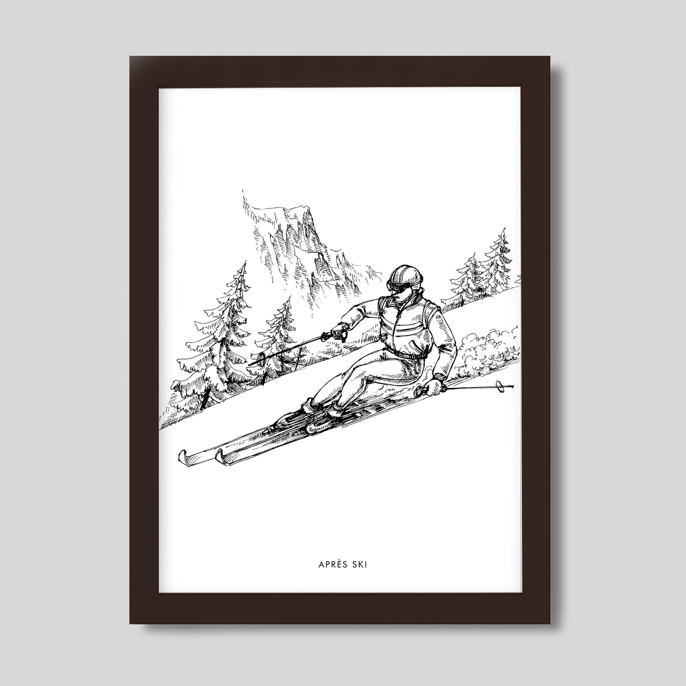 Gallery Print Black Print / 8x10 / Walnut Frame Après Ski Skier Print Katie Kime