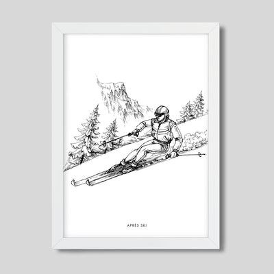 Gallery Print Black Print / 8x10 / White Frame Après Ski Skier Print Katie Kime