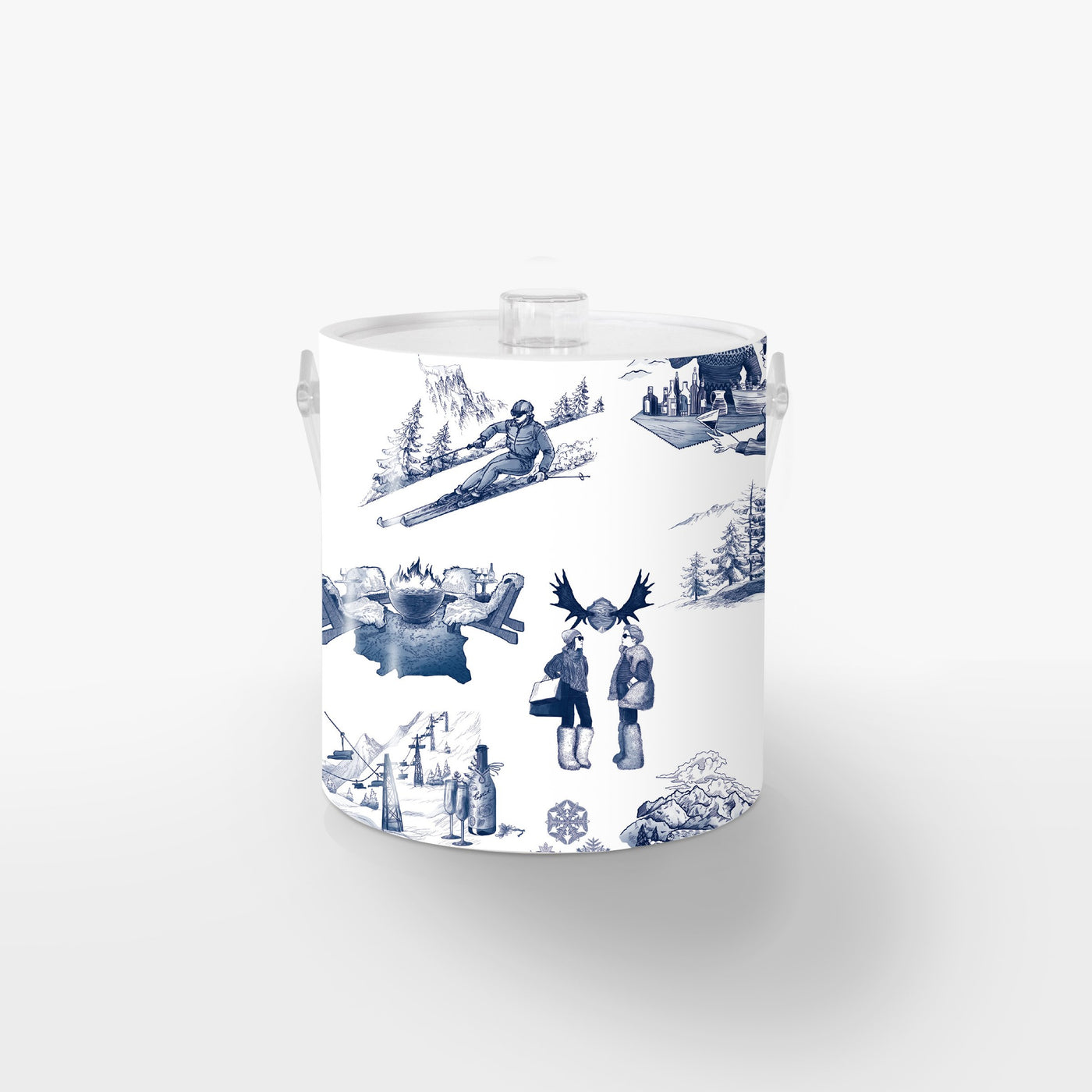 Après Ski Toile Ice Bucket Ice Bucket Navy / Lucite Katie Kime