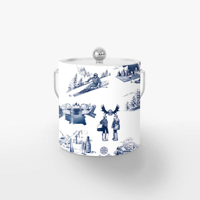 Après Ski Toile Ice Bucket Ice Bucket Navy / Silver Katie Kime