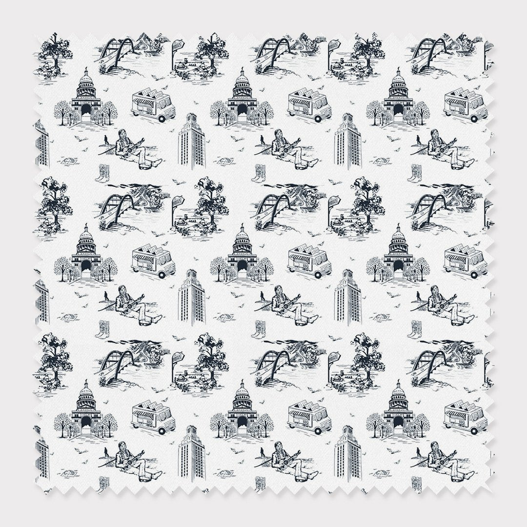 Austin Toile Fabric Fabric By The Yard / Cotton / Black Katie Kime