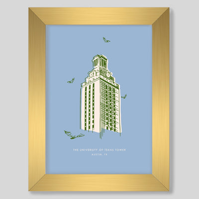 Gallery Prints Blue Print / 8x10 / Gold Frame Austin Tower Print Katie Kime