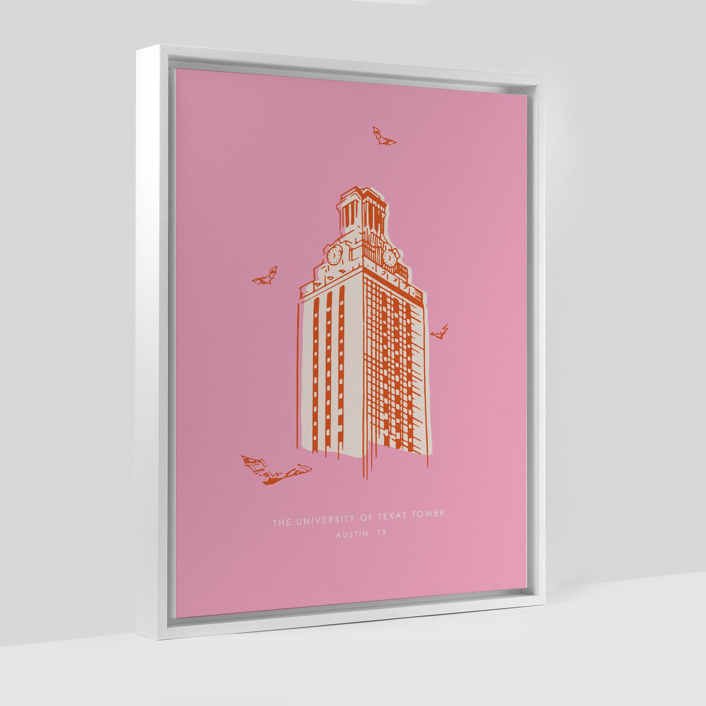 University of Texas Austin Tower Print Gallery Print Pink Canvas / 8x10 / White Frame Katie Kime