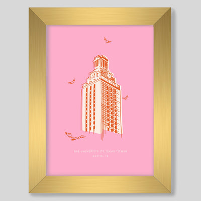 Gallery Prints Pink Print / 8x10 / Gold Frame Austin Tower Print Katie Kime