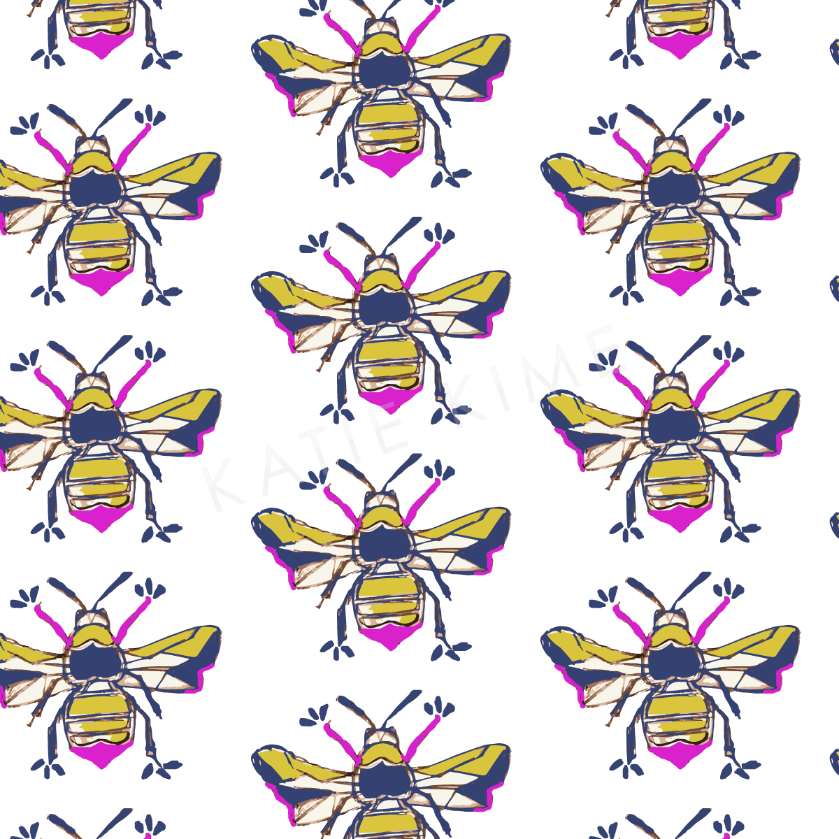 Bees Knees Traditional Wallpaper Wallpaper Double Roll / Multi Katie Kime
