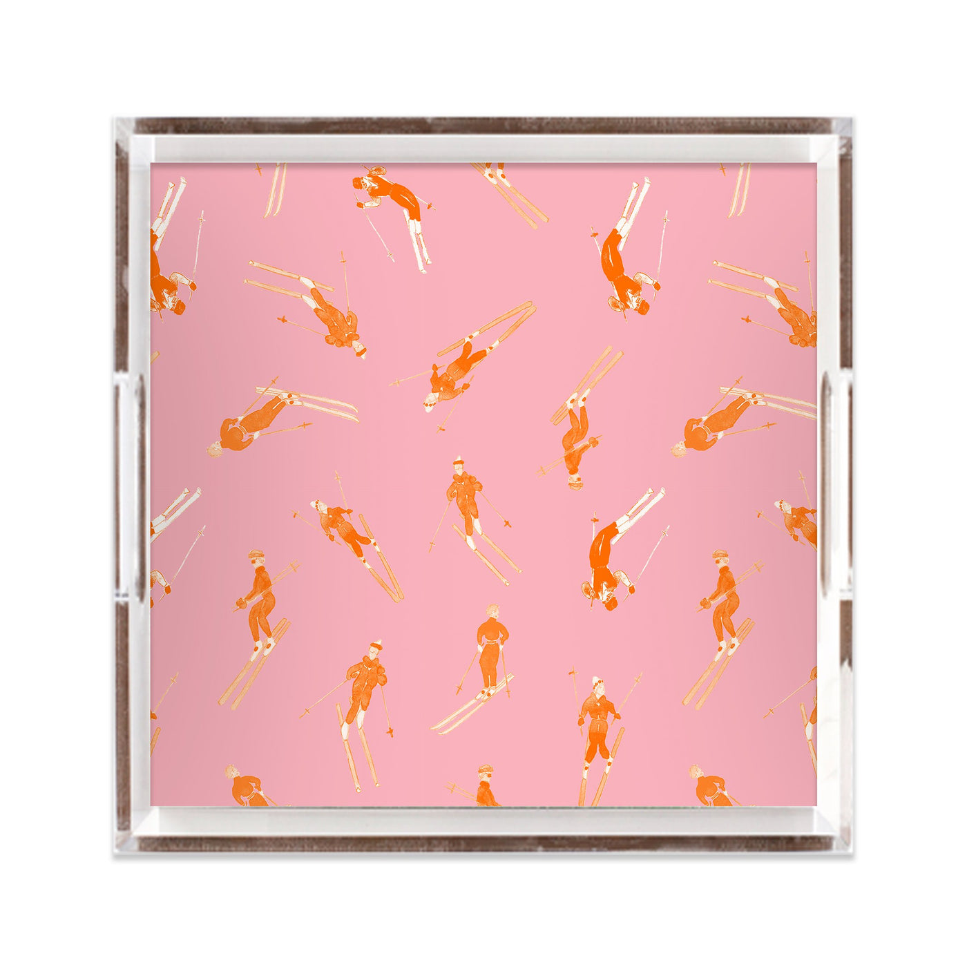 Lucite Trays Pink Orange / 12x12 Bluebird Day Lucite Tray Katie Kime