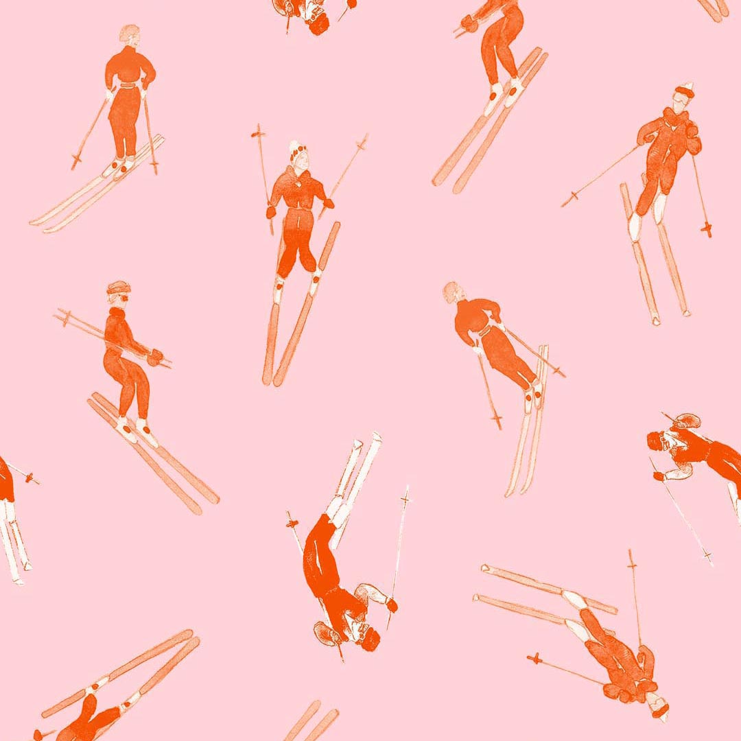 Bluebird Day Peel & Stick Wallpaper Peel & Stick Wallpaper Pink Orange / 24"x 48" Katie Kime