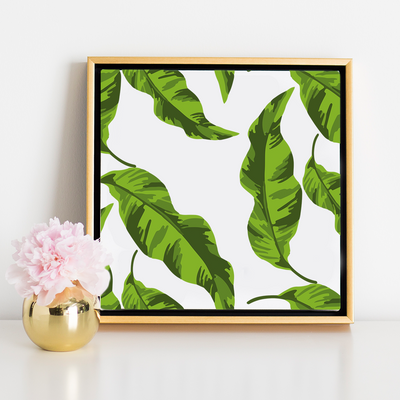 Canvas 20x20 / Gold Float Frame Banana Leaves Canvas Katie Kime