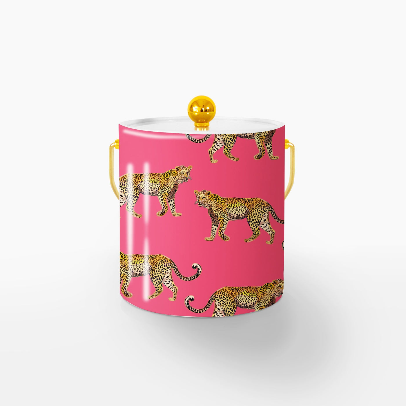 Cheetahs Ice Bucket Ice Bucket Pink / Gold Katie Kime