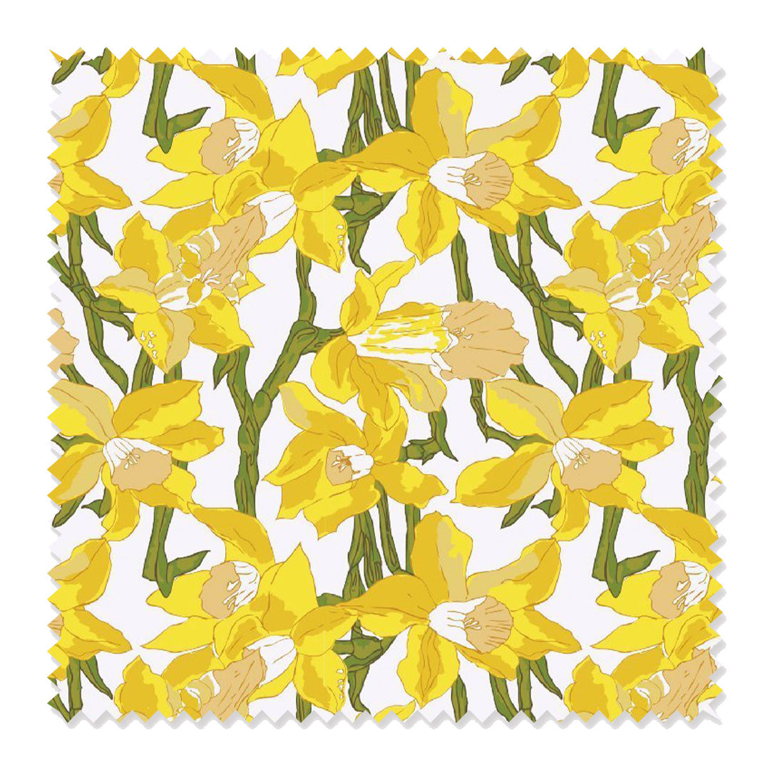 Daffodils Fabric Fabric By The Yard / Yellow / Cotton Twill Katie Kime