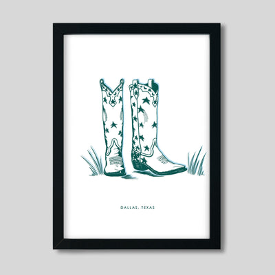 Dallas Boots Gallery Print Gallery Print White / 8x10 / Black Frame Katie Kime