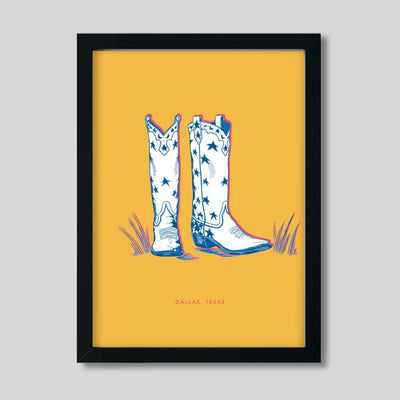 Gallery Prints Yellow / 8x10 / black frame Dallas Boots Gallery Print Katie Kime