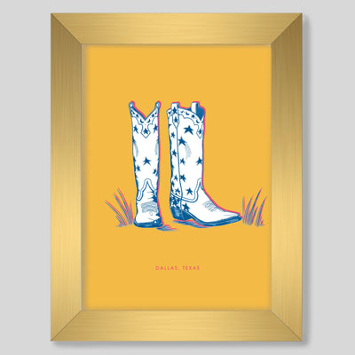 Dallas Boots Gallery Print Gallery Print Yellow / 16x20 / Gold Frame Katie Kime