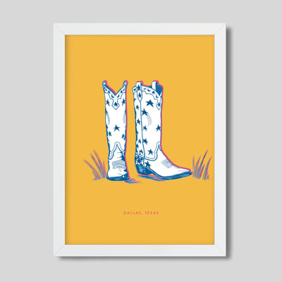 Dallas Boots Gallery Print Gallery Print Yellow / 8x10 / White Frame Katie Kime