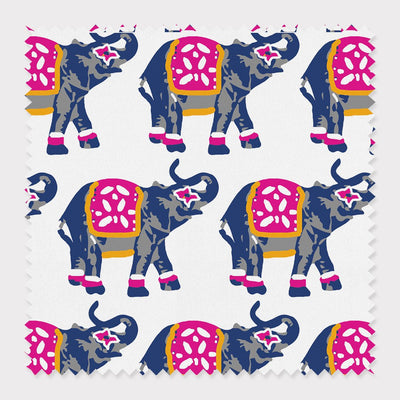 Elephants March Fabric Fabric By The Yard / Cotton Katie Kime