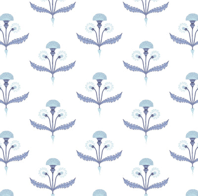Fine and Dandy Traditional Wallpaper Wallpaper Blue / Double Roll Katie Kime