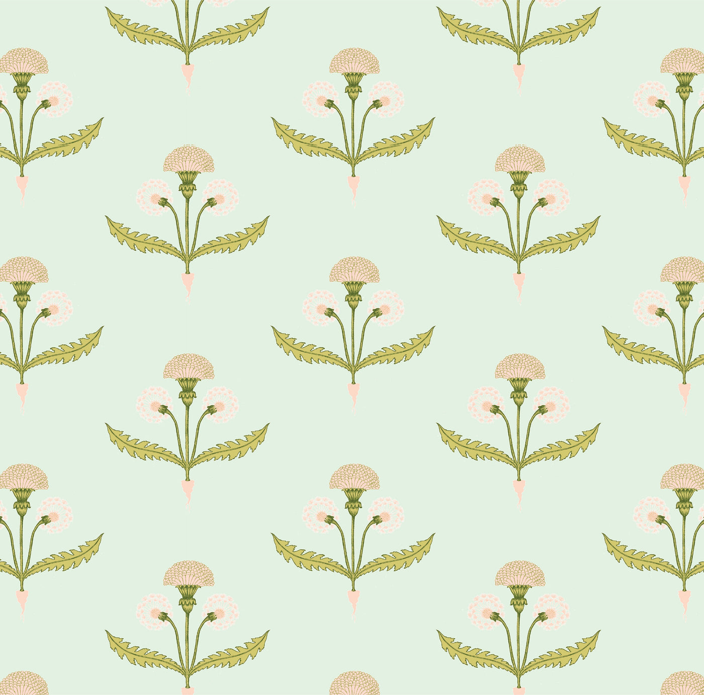Fine and Dandy Traditional Wallpaper Wallpaper Mint / Double Roll Katie Kime