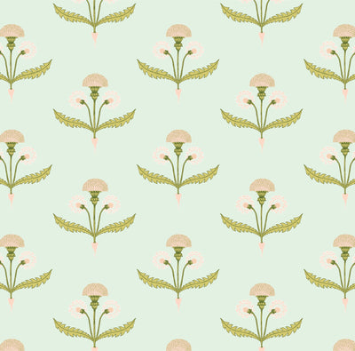 Fine and Dandy Traditional Wallpaper Wallpaper Mint / Double Roll Katie Kime