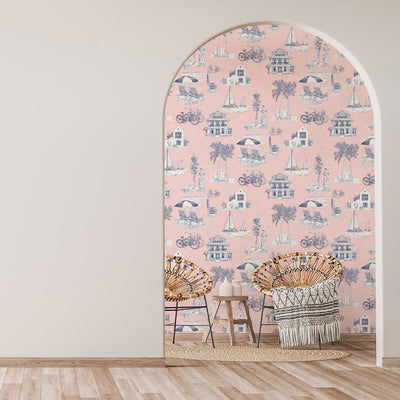 Florida Toile Traditional Wallpaper Wallpaper Katie Kime