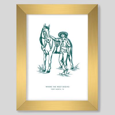 Fort Worth Cowgirl Gallery Print Gallery Print White / 20x24 / Gold Frame Katie Kime