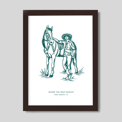 Fort Worth Cowgirl Gallery Print Gallery Print White / 16x20 / Walnut Frame Katie Kime