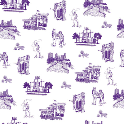 Fort Worth Peel & Stick Wallpaper Peel & Stick Wallpaper Purple / 24" x 96" Katie Kime