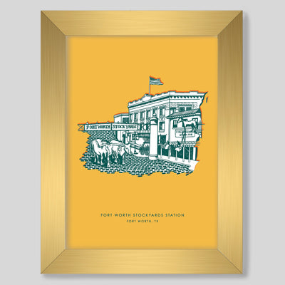 Fort Worth Stockyards Gallery Print Gallery Print Yellow / 11x14 / Gold Frame Katie Kime