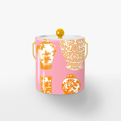 Ice Bucket Pink Orange / Gold Ginger Jars Ice Bucket Katie Kime