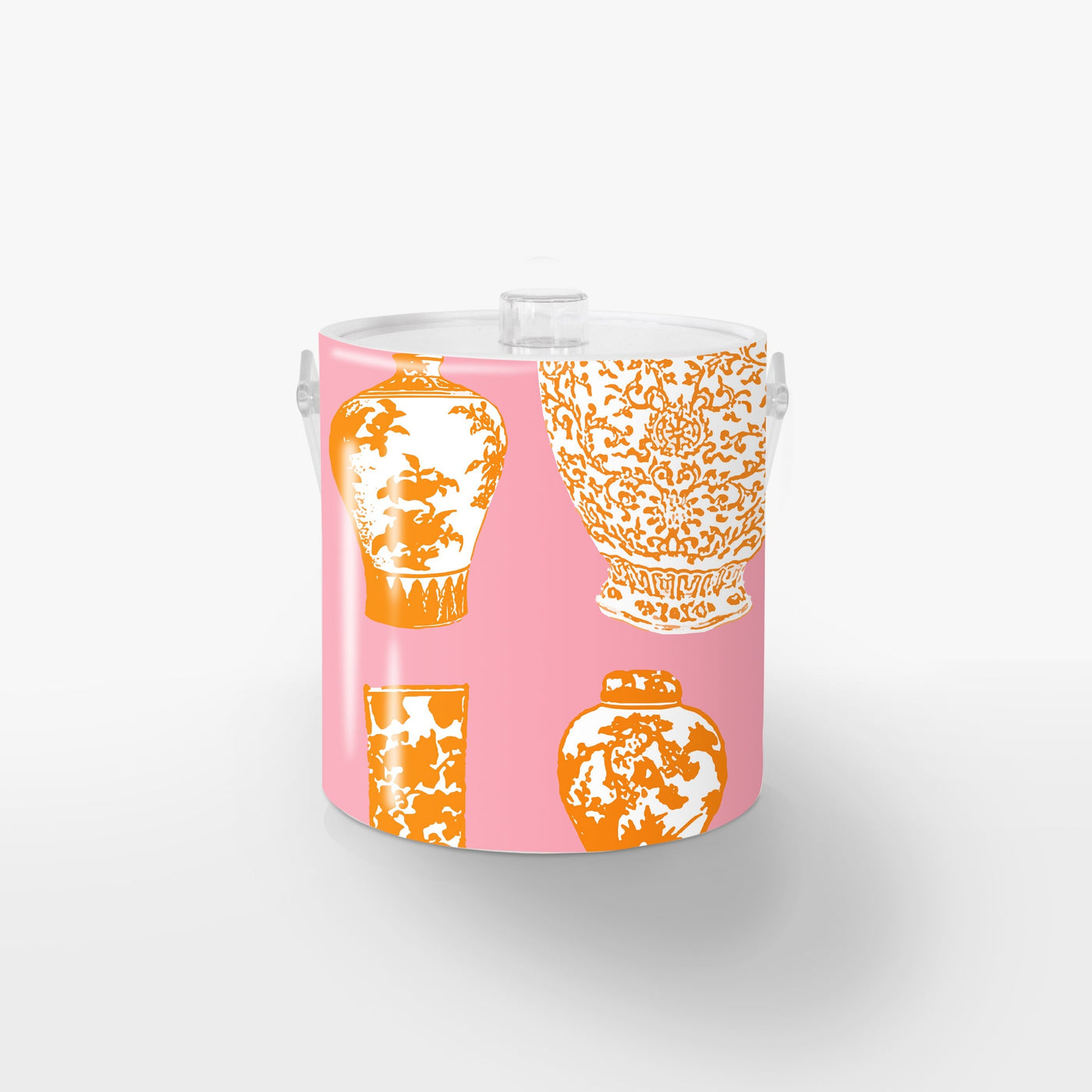 Ice Bucket Pink Orange / Lucite Ginger Jars Ice Bucket Katie Kime