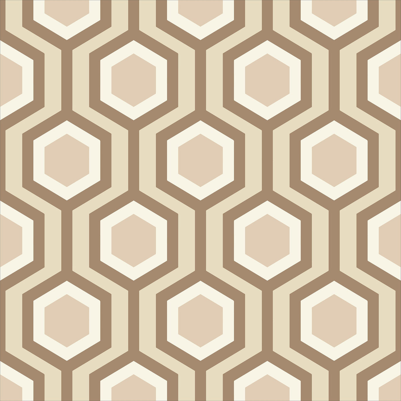 Honeycomb Traditional Wallpaper Wallpaper Double Roll / Bone Katie Kime