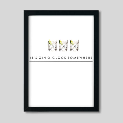 It's Gin O'Clock Somewhere Print Gallery Print Katie Kime