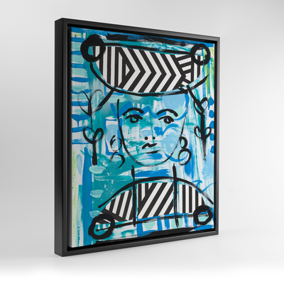 Josephine Blue Art Print Gallery Print Canvas / 11x14 / Black Frame Katie Kime