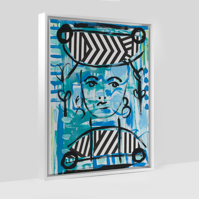 Josephine Blue Art Print Gallery Print Canvas / 11x14 / White Frame Katie Kime