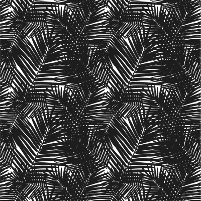 Jungle Leaves Traditional Wallpaper Wallpaper Black / Double Roll Katie Kime