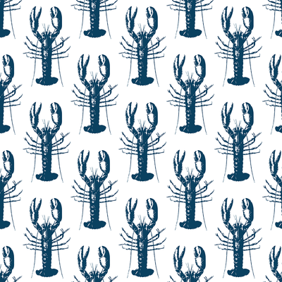 Lobster Bake Peel & Stick Wallpaper Peel & Stick Wallpaper Sample / Navy Katie Kime