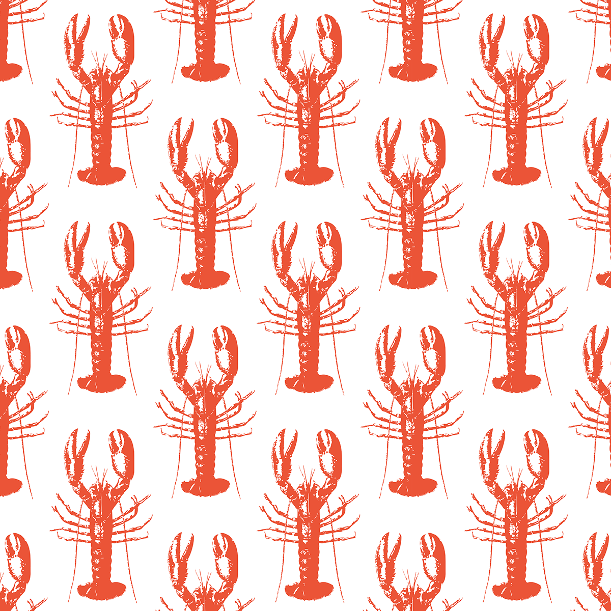 Lobster Bake Traditional Wallpaper Wallpaper Double Roll / Red Katie Kime