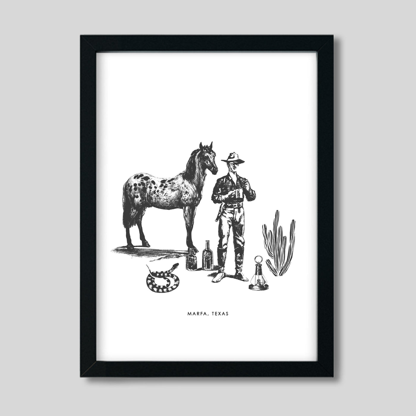 Marfa Cowboy Print Gallery Print Black / 8x10 / Black Frame Katie Kime