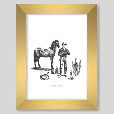 Gallery Prints Black / 8x10 / Gold Frame Marfa Cowboy Print Katie Kime