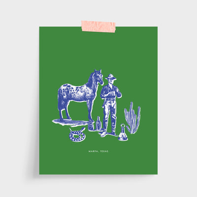 Marfa Cowboy Print Gallery Print Green / 5x7 / Unframed Katie Kime