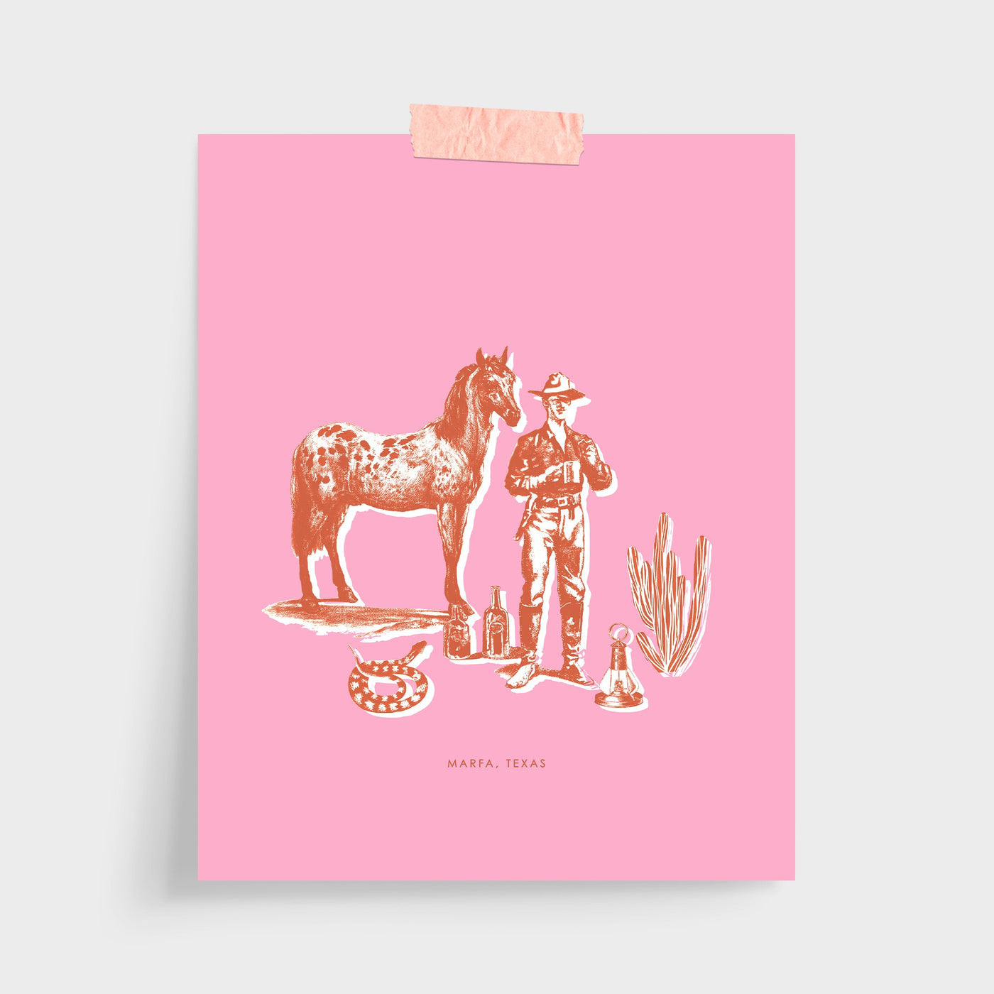 Marfa Cowboy Print Gallery Print Pink / 5x7 / Unframed Katie Kime