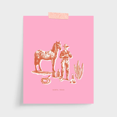 Marfa Cowboy Print Gallery Print Pink / 5x7 / Unframed Katie Kime