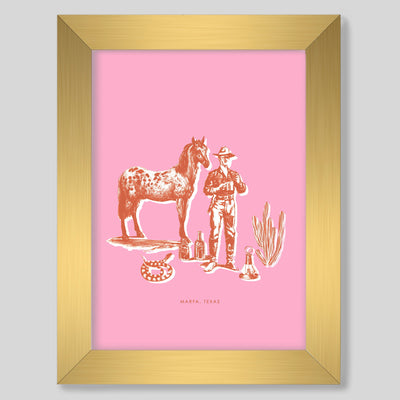 Gallery Prints Pink / 8x10 / Gold Frame Marfa Cowboy Print Katie Kime