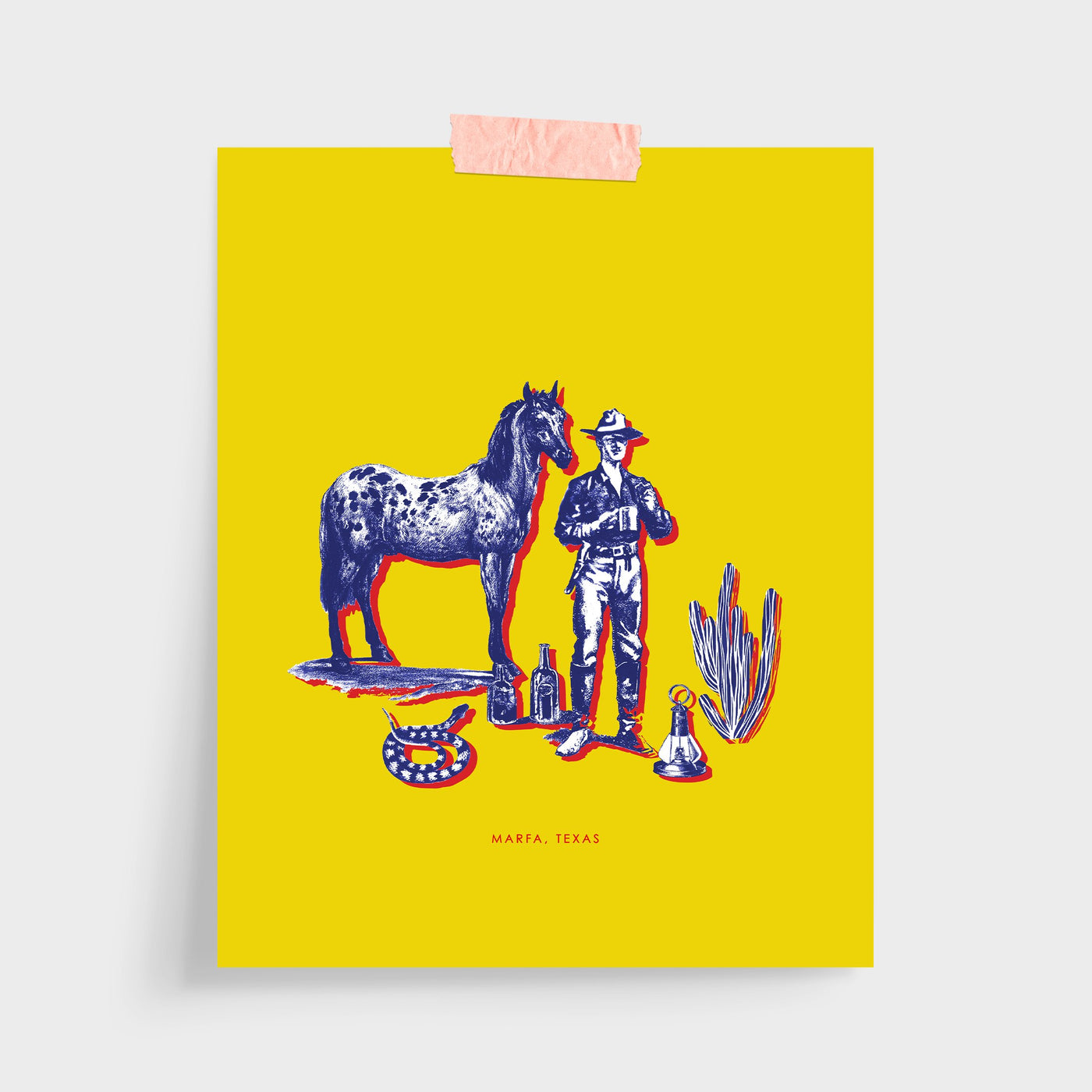 Gallery Prints Yellow / 5x7 / Unframed Marfa Cowboy Print Katie Kime