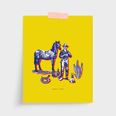 Marfa Cowboy Print Gallery Print Yellow / 5x7 / Unframed Katie Kime