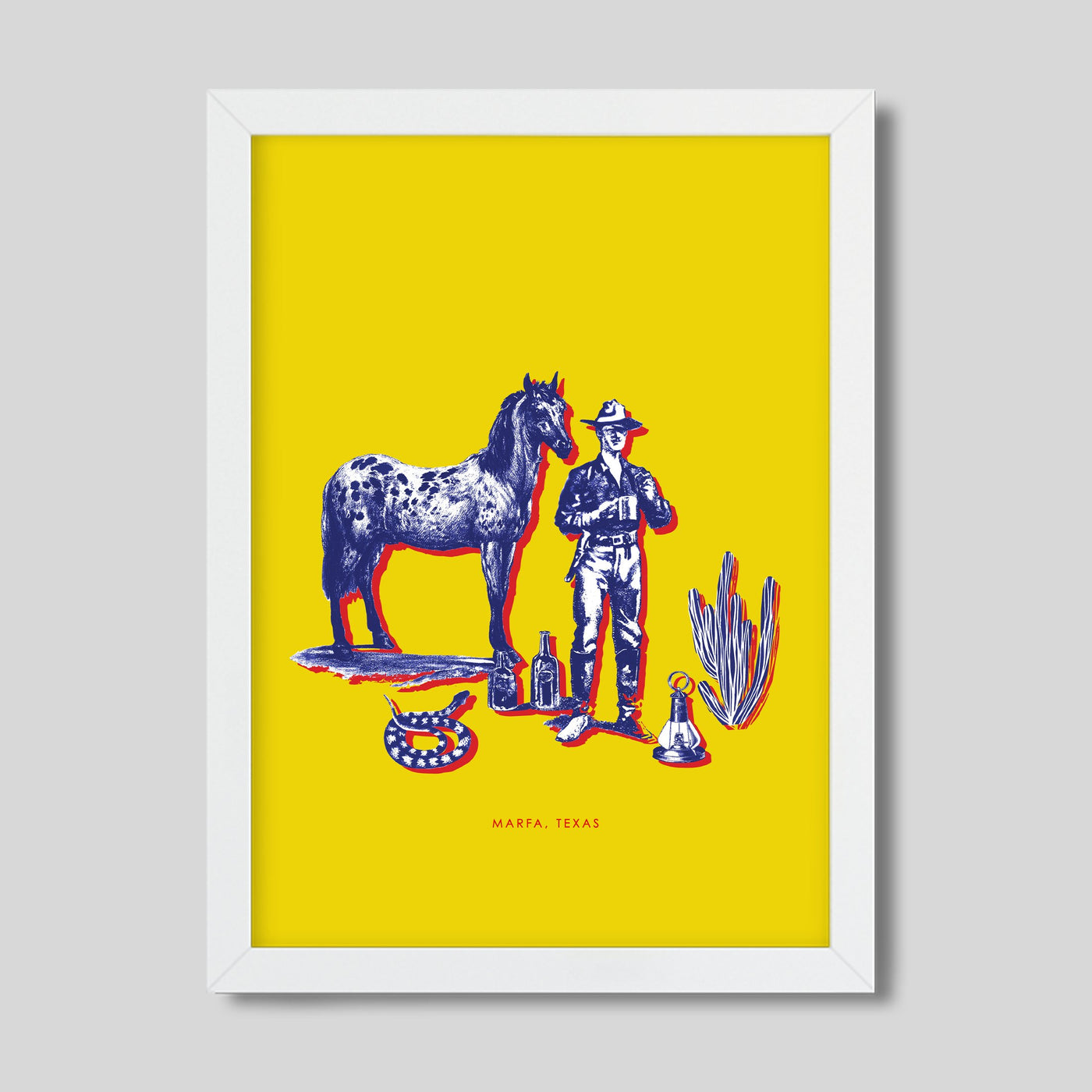 Gallery Prints Yellow / 8x10 / White Frame Marfa Cowboy Print Katie Kime