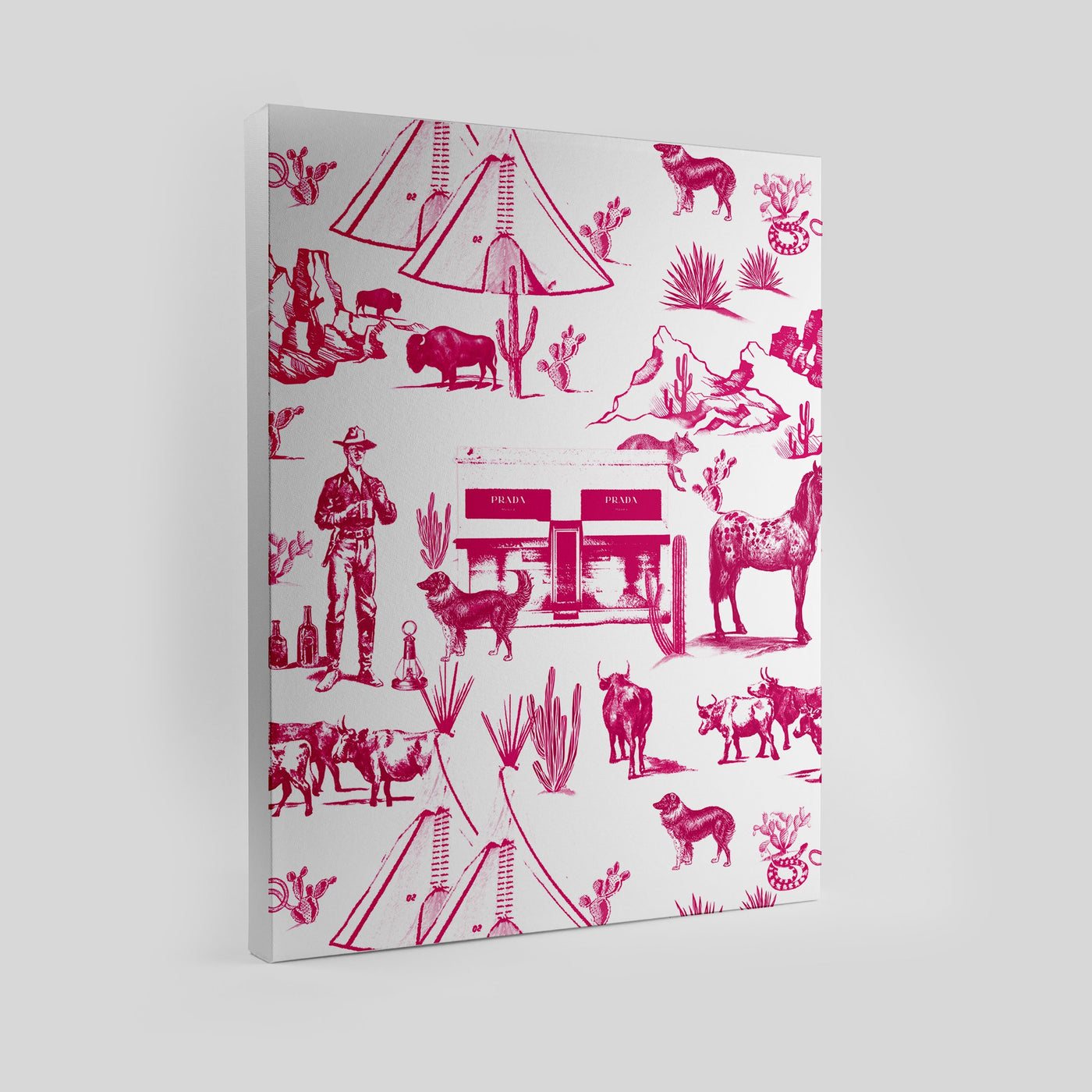 Marfa Toile Canvas Gallery Print Pink / 8x10 / Unframed Katie Kime
