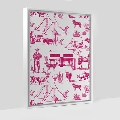 Marfa Toile Canvas Gallery Print Pink / 11x14 / White Frame Katie Kime