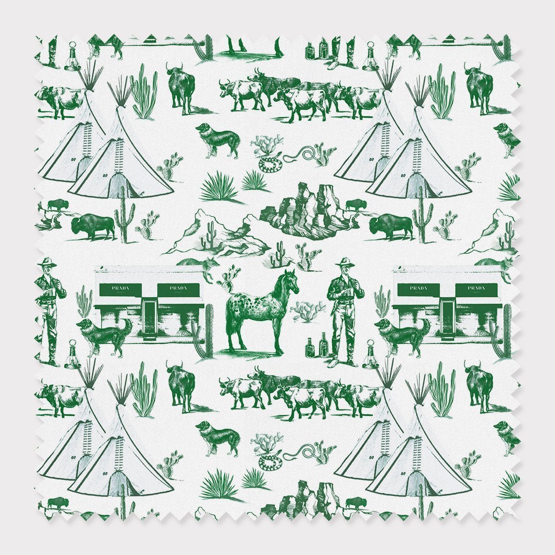 Marfa Toile Fabric Fabric By The Yard / Hunter / Cotton Katie Kime