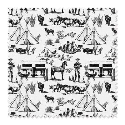 Marfa Toile Fabric Fabric By The Yard / Black / Cotton Katie Kime
